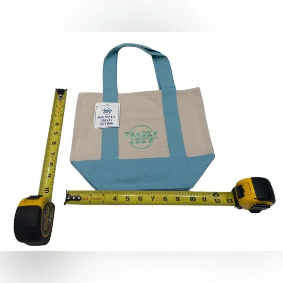 Trader Joe’s 2026 Mini Pastel Canvas Tote Bag Set Of 4 New - Picture 4 of 6